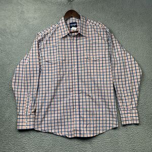 Wrangler Shirt Mens XL Plaid Check Pearl Snap Western Cowboy Rodeo Ranch